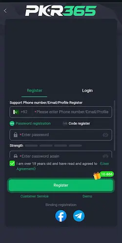 PKR365 Game Registration