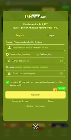 MF777 Game Regestration