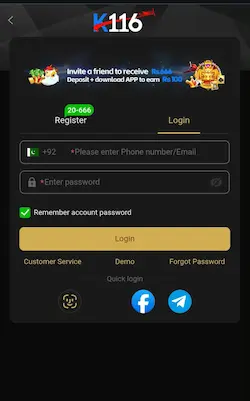 K116 Game Login